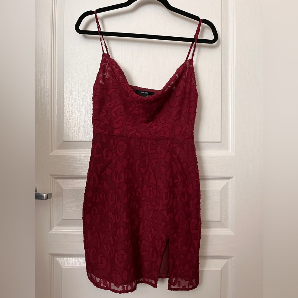 Forever 21 Cowl-neck Mini Holiday/Party Dress with Slit